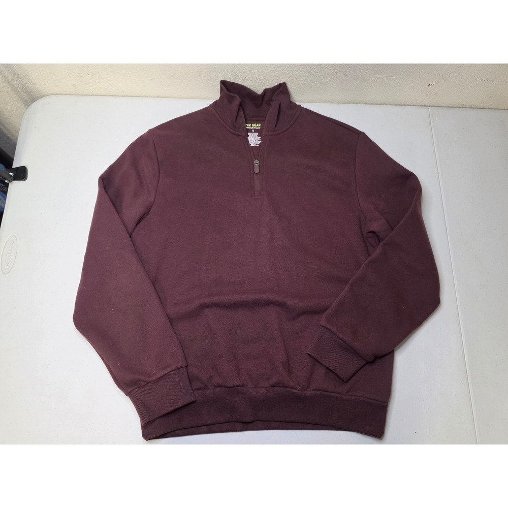 Tek Gear Womens Ultrasoft Fleece Quarter Zip Pullover Burgundy Maroon Small